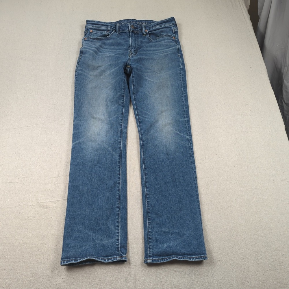 American Eagle Jeans Mens 34x32 Blue Original Boot Cut Western Cowboy Stretch